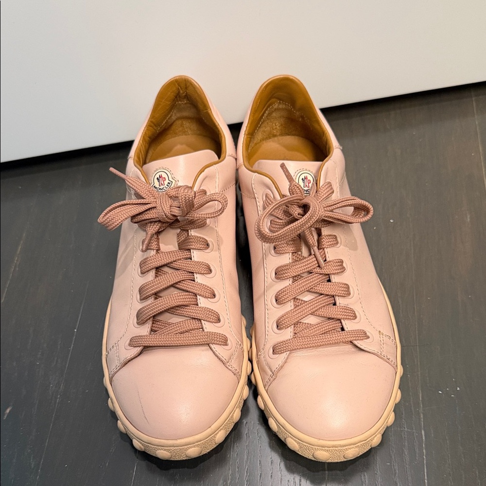 Moncler Blush Pink Lace-Up Sneakers